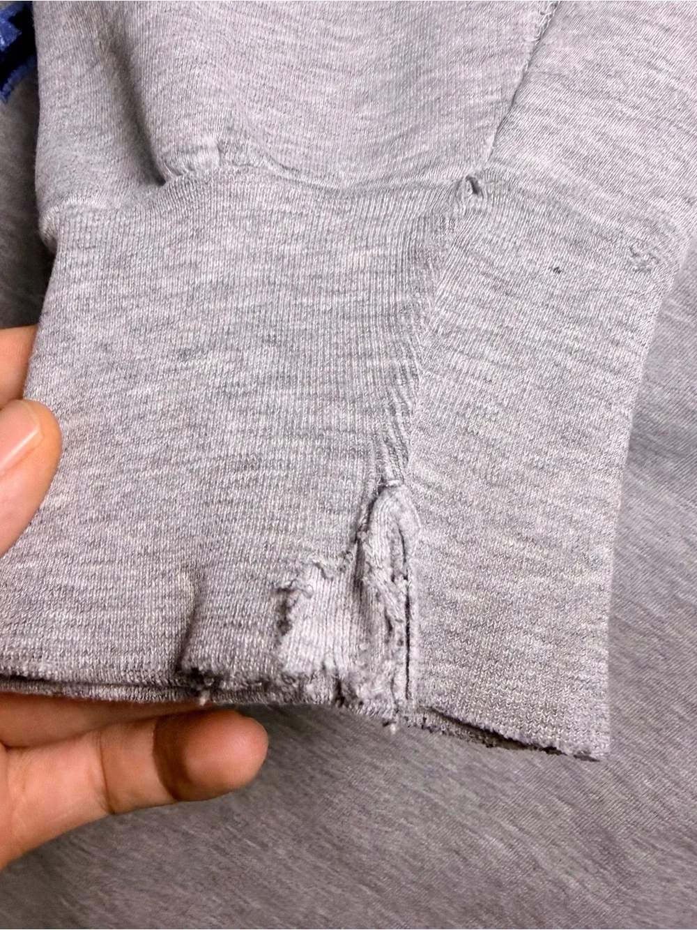 MV Sport Gray Crewneck Sweatshirt with Navy 'BRECKENRIDGE' Embroidery